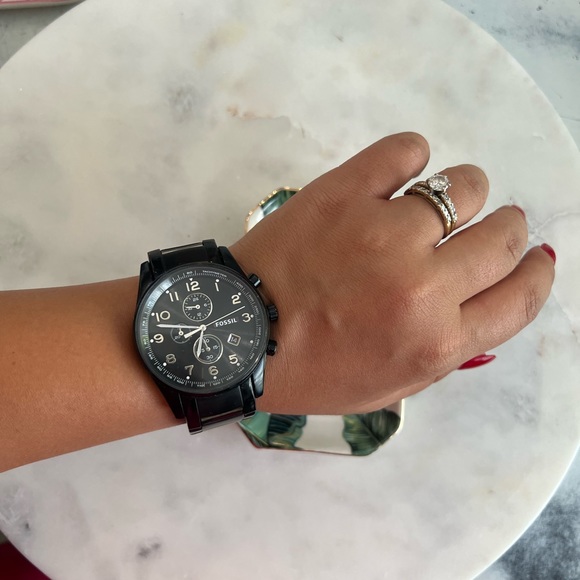 Mens fossil black matte watch - Picture 2 of 4